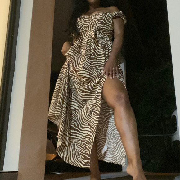 Brown zebra maxi with splits - Picture 6 of 6